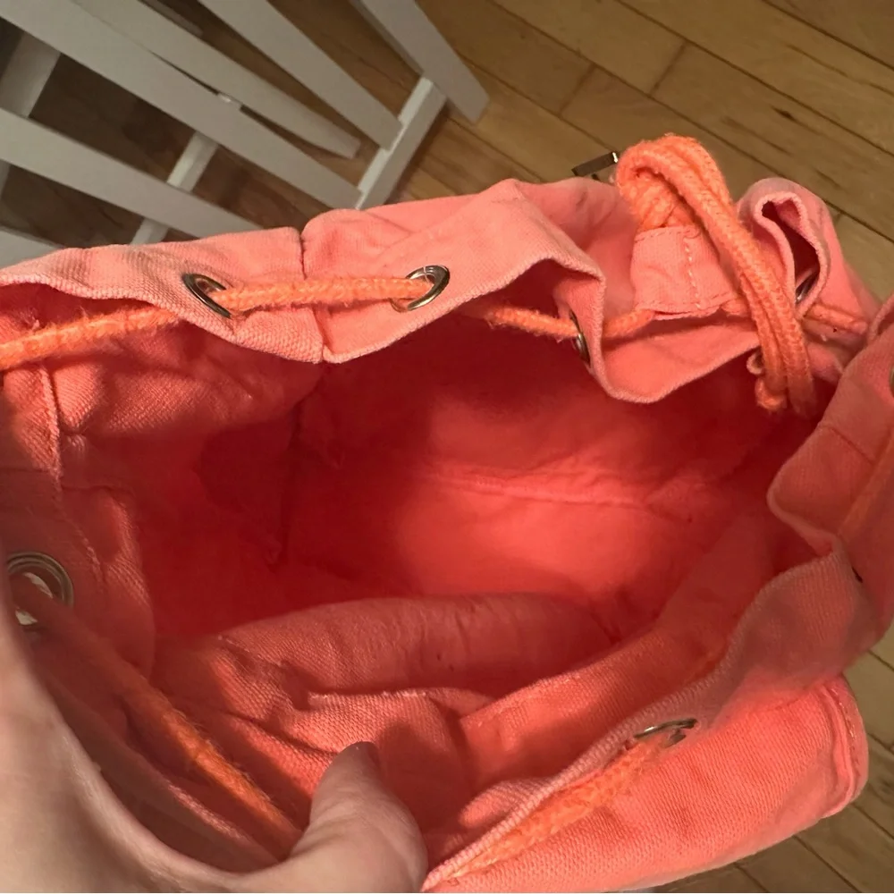 PINK Victoria's Secret Coral Canvas Backpack - Picture 12 of 13